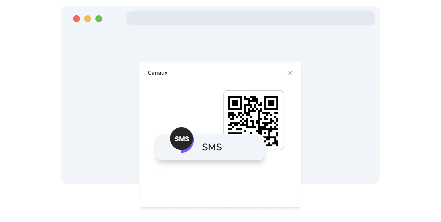 Capture d'écran de la page de création de code QR pour la messagerie SMS sur TopMessage.