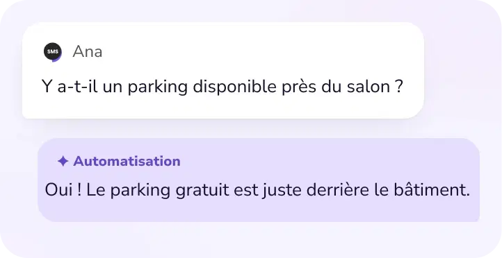 Question d’un client traitée par une automatisation