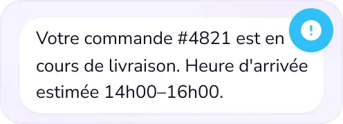 Mise à jour sur la livraison de la commande