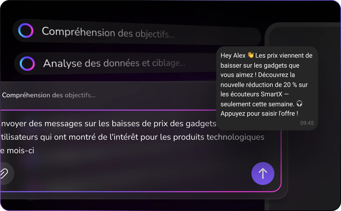 Illustration représentant des expériences de vente personnalisées, montrant comment l'IA adapte les interactions tout au long du parcours client.