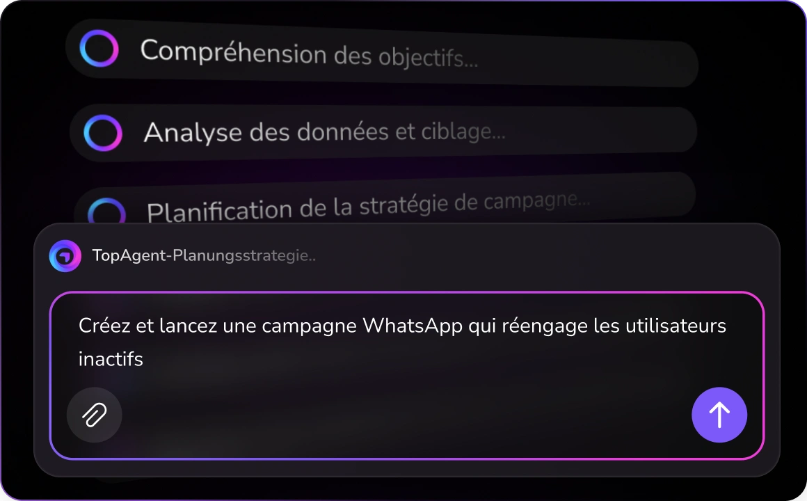 Capture d'écran de l'écran de création de campagne WhatsApp de TopMessage.
