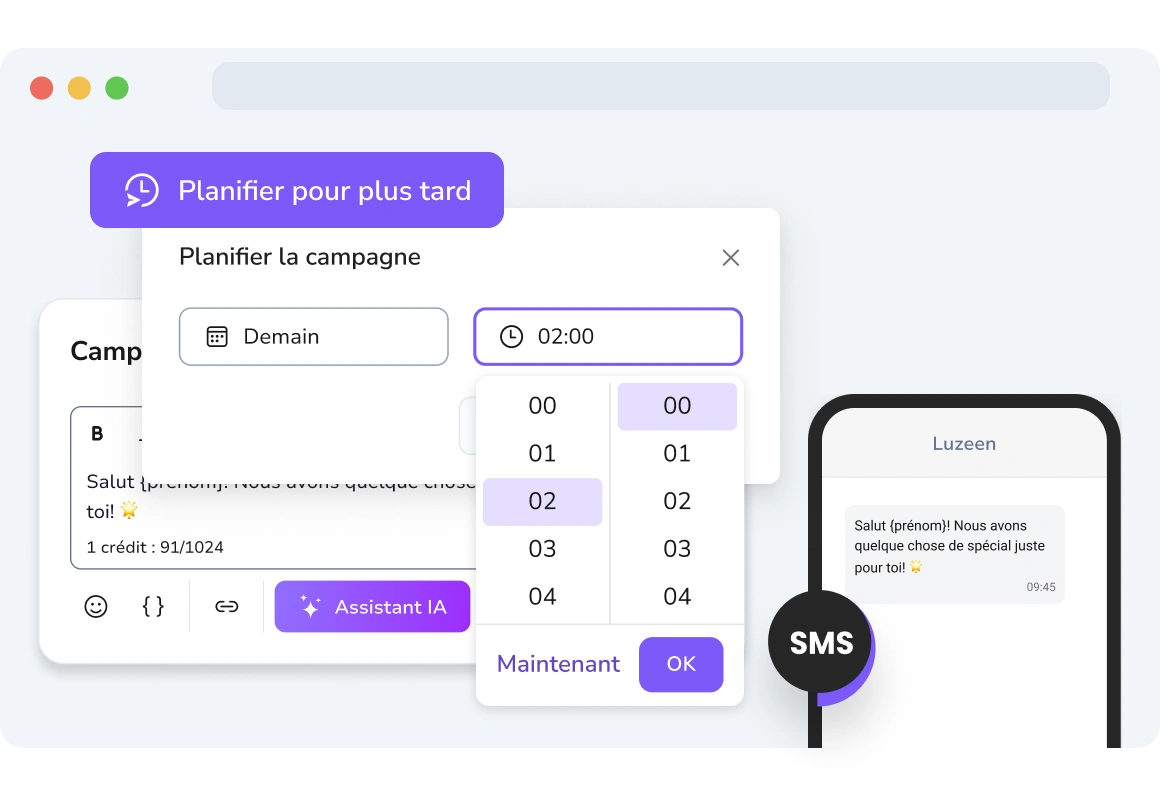 Capture d'écran de TopMessage SMS et WhatsApp Messages Programmés.