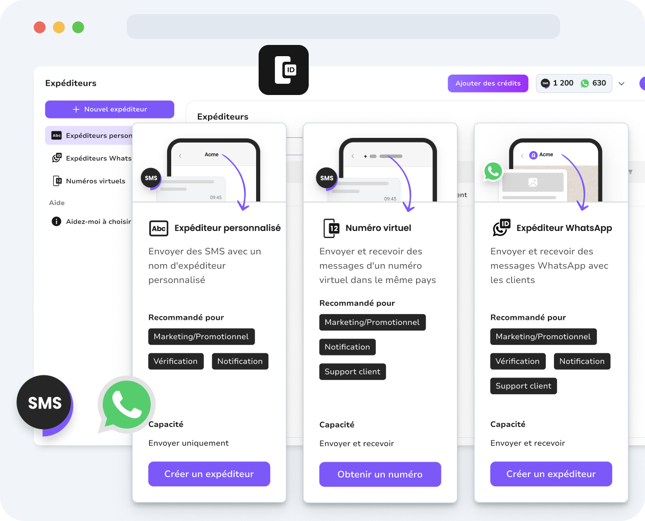 Aperçu du message avec rappel client