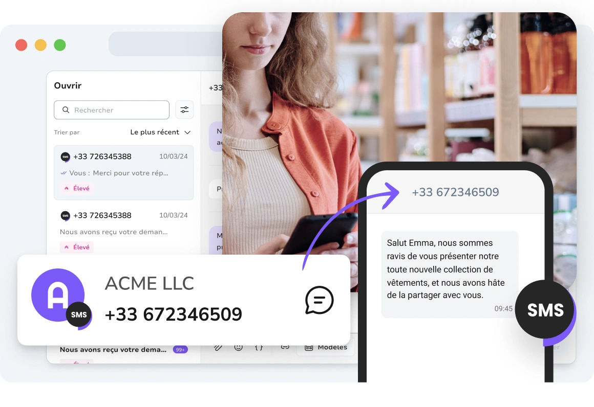 Numéros de téléphone virtuels dédiés pour la messagerie SMS avec TopMessage.