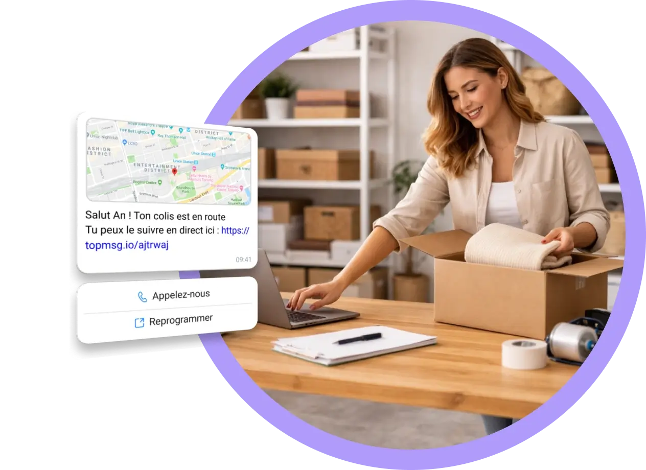 Boutique en ligne gérant la messagerie client avec TopMessage